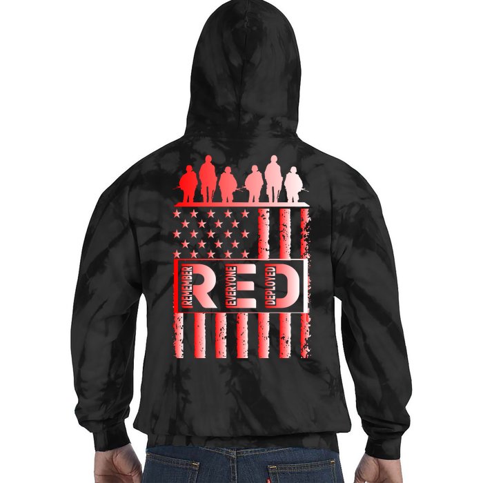 R.E.D. Soldiers Remember Everyone Deployed R.E.D. Friday Front & Back Tie Dye Hoodie