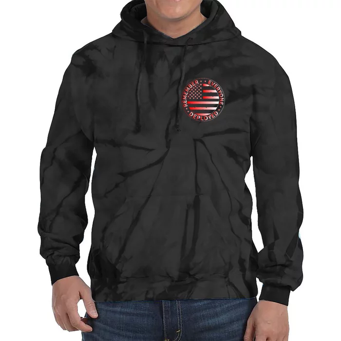 R.E.D. Soldiers Remember Everyone Deployed R.E.D. Friday Front & Back Tie Dye Hoodie