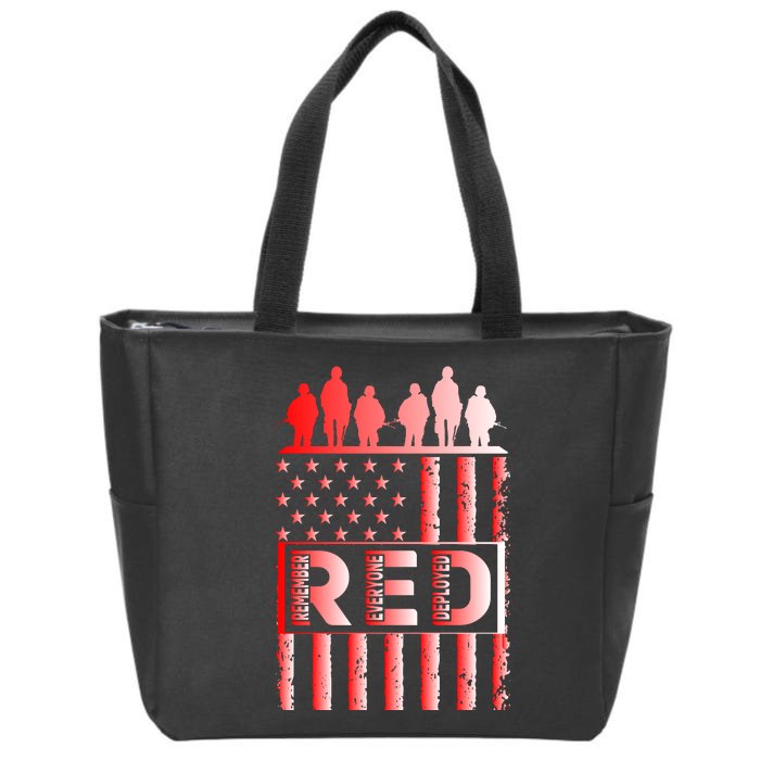 R.E.D. Soldiers Remember Everyone Deployed R.E.D. Friday Front & Back Zip Tote Bag