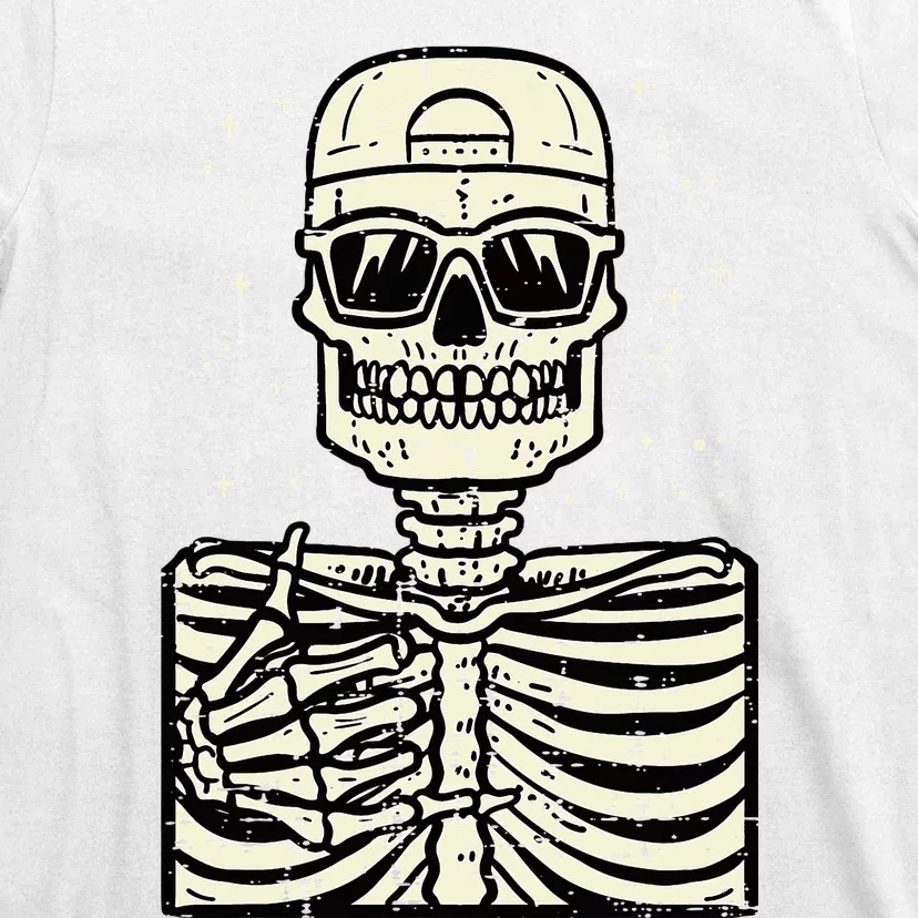 Rocker Skeleton Rock Cool Goth Halloween T-Shirt