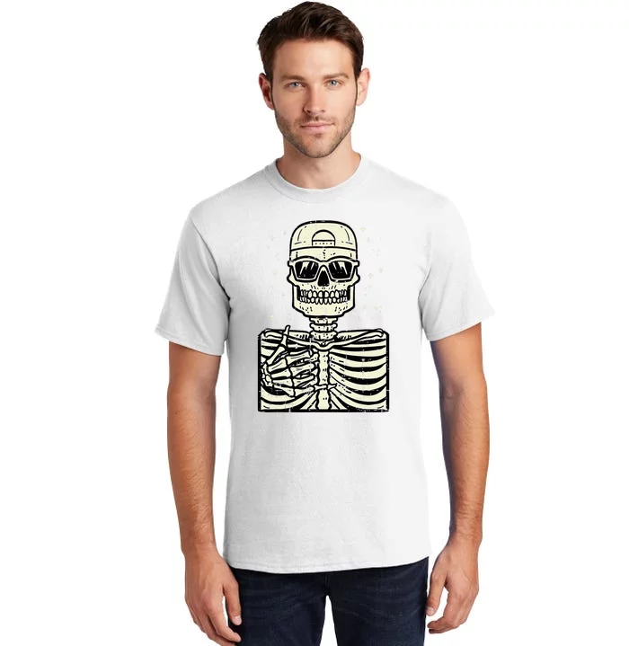 Rocker Skeleton Rock Cool Goth Halloween Tall T-Shirt