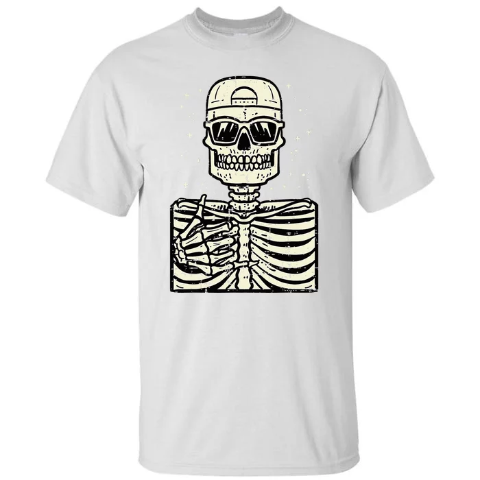 Rocker Skeleton Rock Cool Goth Halloween Tall T-Shirt