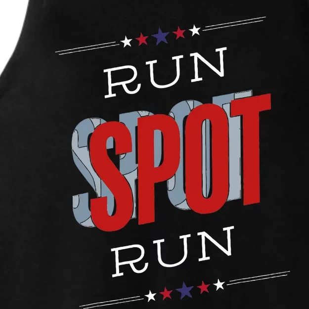 Run Spot Run Funny Debate Donald Trump 24 Kamala Ladies Tri-Blend Wicking Tank