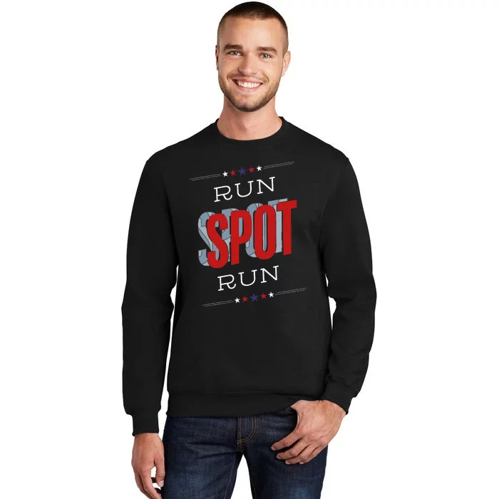 Run Spot Run Funny Debate Donald Trump 24 Kamala Tall Sweatshirt