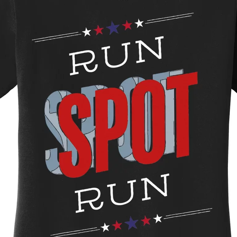 Run Spot Run Funny Debate Donald Trump 24 Kamala Women's T-Shirt