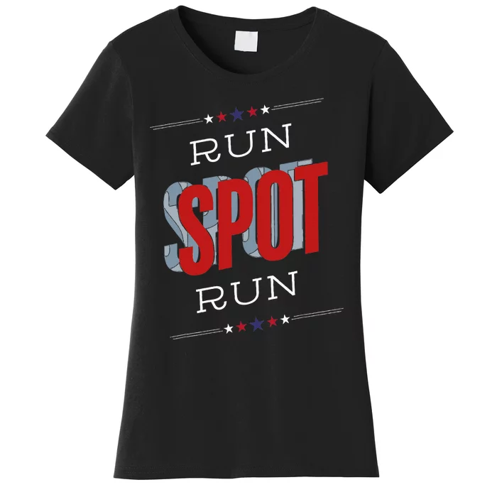 Run Spot Run Funny Debate Donald Trump 24 Kamala Women's T-Shirt