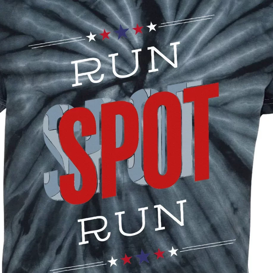 Run Spot Run Funny Debate Donald Trump 24 Kamala Kids Tie-Dye T-Shirt