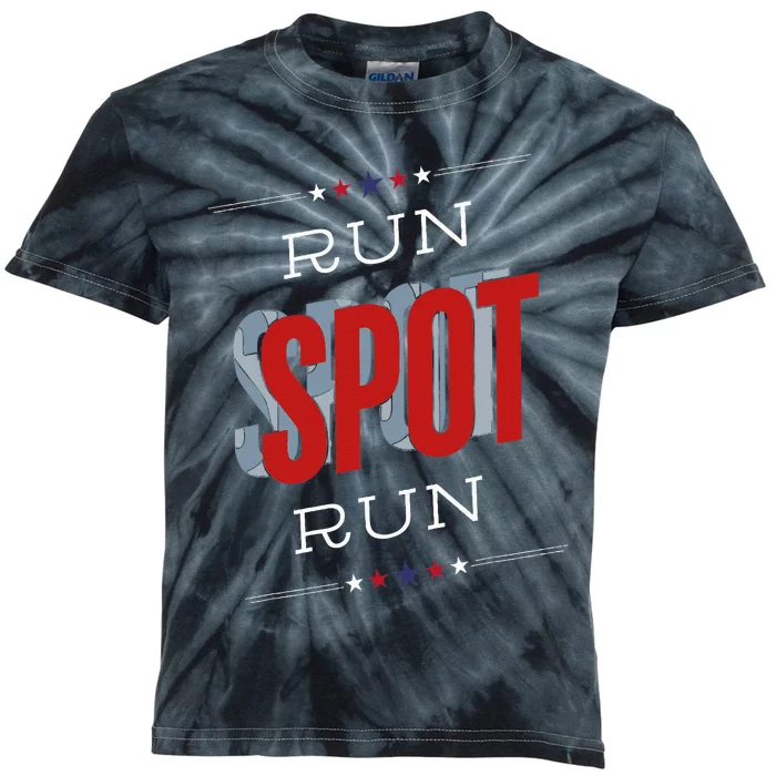 Run Spot Run Funny Debate Donald Trump 24 Kamala Kids Tie-Dye T-Shirt