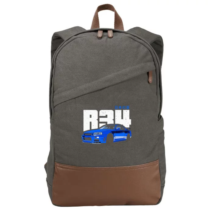 Retro Skyline R34 Jdm 90s Aesthetic Cotton Canvas Backpack