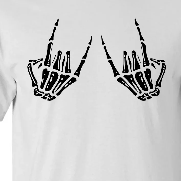 Rocker Skeleton Rock Hand On Skater Halloween Tall T-Shirt