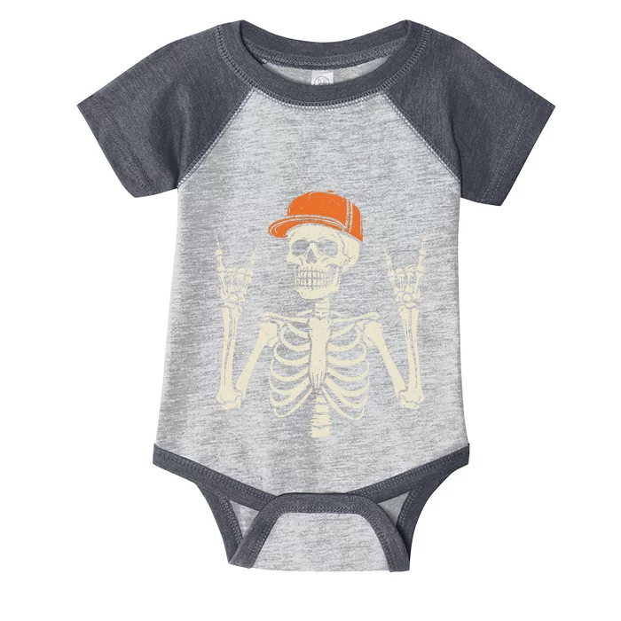 Rocker Skeleton Rock On Hand Halloween Skeleton Gift Infant Baby Jersey Bodysuit