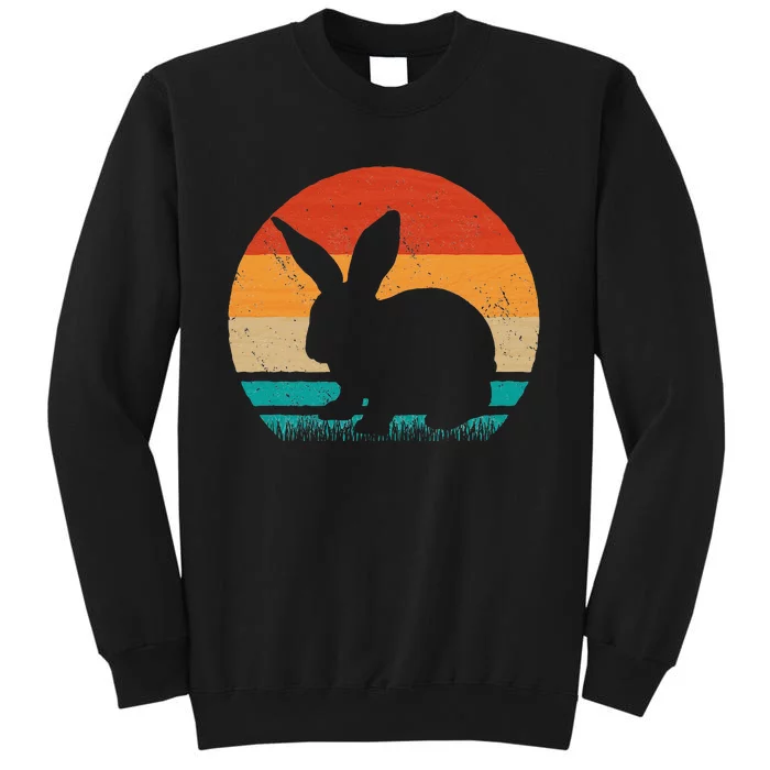 Rabbit Silhouette Retro Bunny Lover Pet Bunnies Owner Tall Sweatshirt