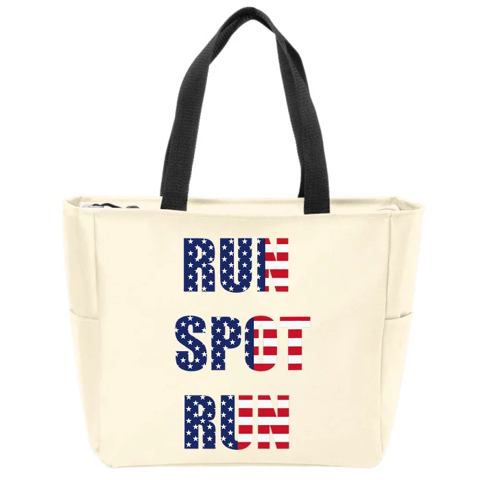 Run Spot Run Funny 2024 Presidential Debate Harris Trump Zip Tote Bag