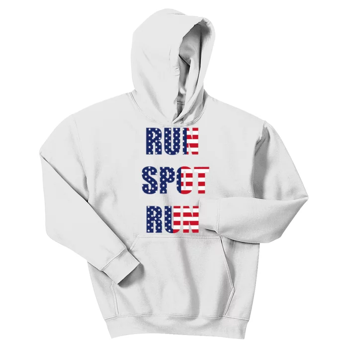 Run Spot Run Funny 2024 Presidential Debate Harris Trump Kids Hoodie