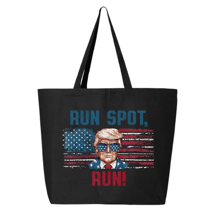 Run Spot Run Funny Donald Trump Debate Quote 2024 Kamala 25L Jumbo Tote