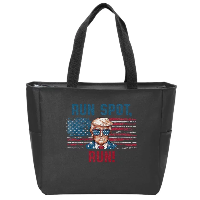 Run Spot Run Funny Donald Trump Debate Quote 2024 Kamala Zip Tote Bag