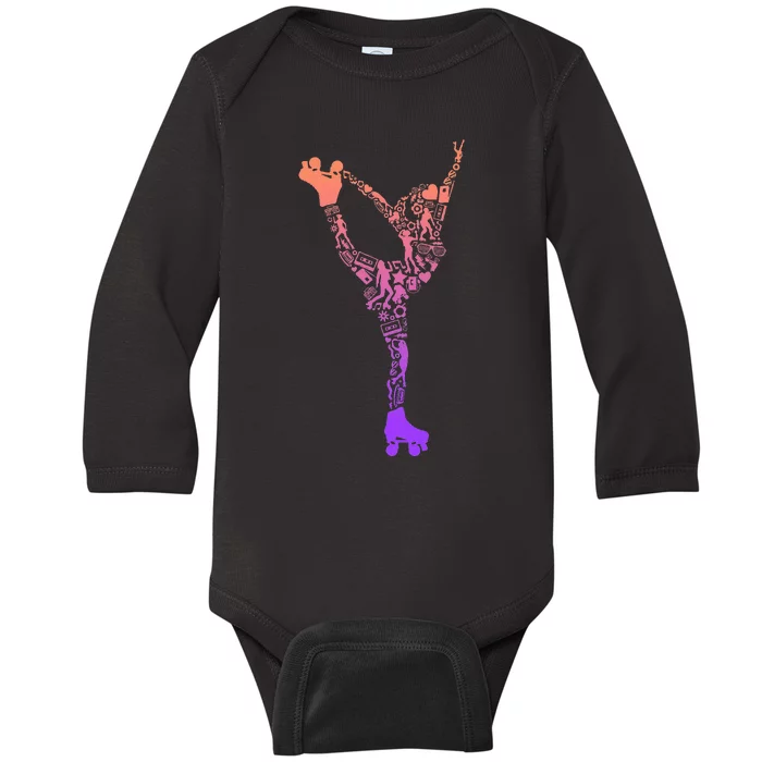 Roller Skates Roller Skates Symbols Roller Skates Baby Long Sleeve Bodysuit