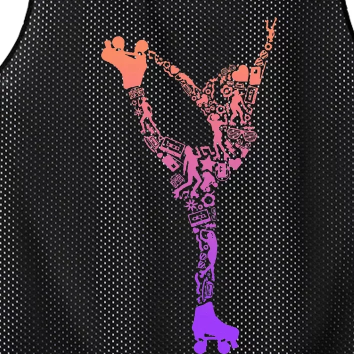 Roller Skates Roller Skates Symbols Roller Skates Mesh Reversible Basketball Jersey Tank