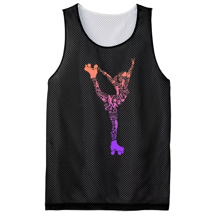 Roller Skates Roller Skates Symbols Roller Skates Mesh Reversible Basketball Jersey Tank