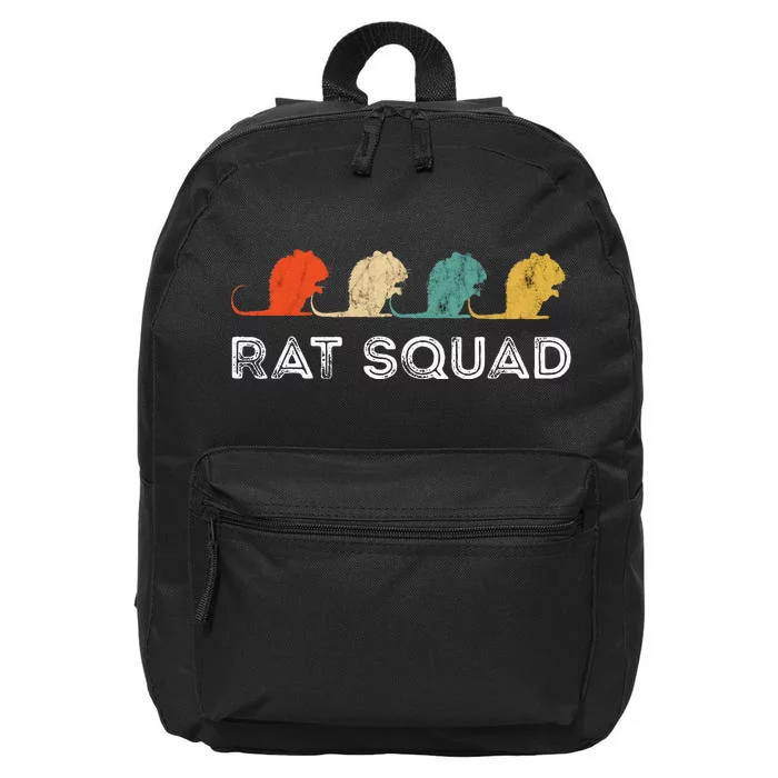 Rat Squad Retro Vintage Rat Owner Rodent Mouse Rat Lover 16 in Basic Backpack