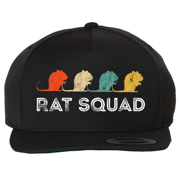 Rat Squad Retro Vintage Rat Owner Rodent Mouse Rat Lover Wool Snapback Cap