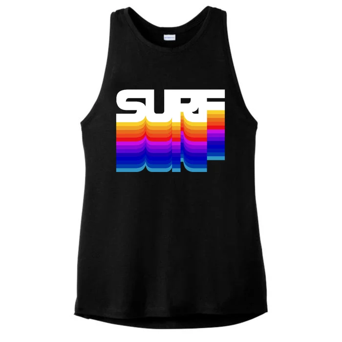 Retro Surf Ladies Tri-Blend Wicking Tank