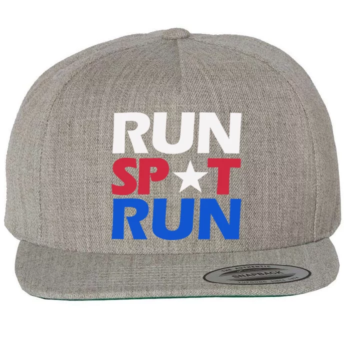 Run Spot Run Trump Funny Wool Snapback Cap