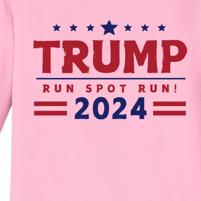 Run Spot Run Trump Baby Long Sleeve Bodysuit