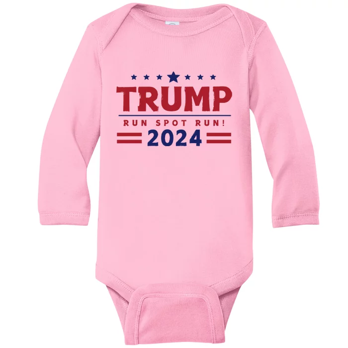 Run Spot Run Trump Baby Long Sleeve Bodysuit