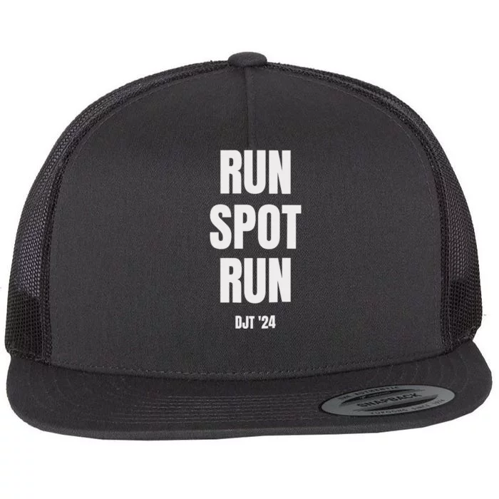 Run Spot Run Trump Flat Bill Trucker Hat