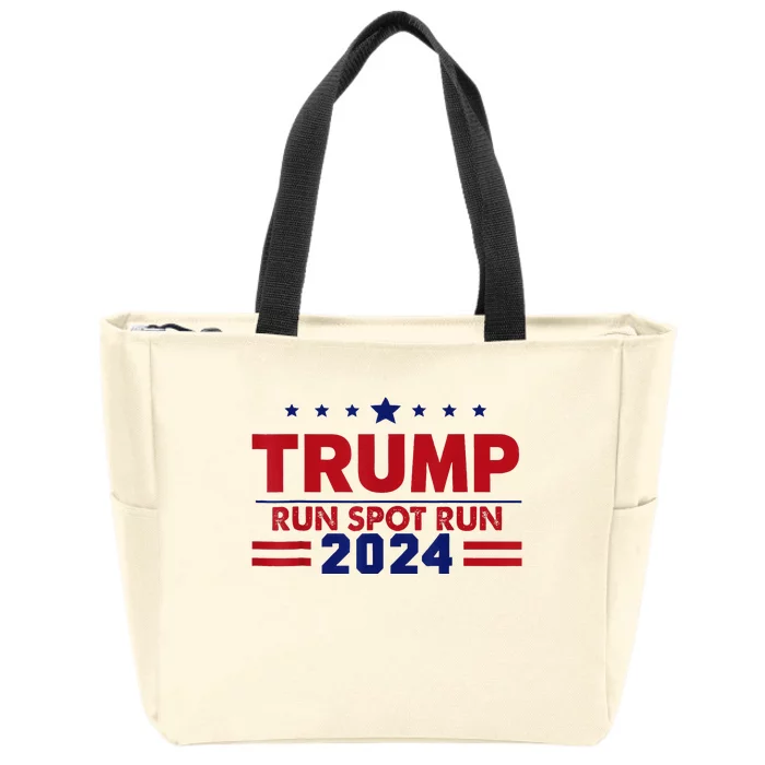 Run Spot Run! Funny Donald Trump Debate Quote 2024 Kamala Zip Tote Bag