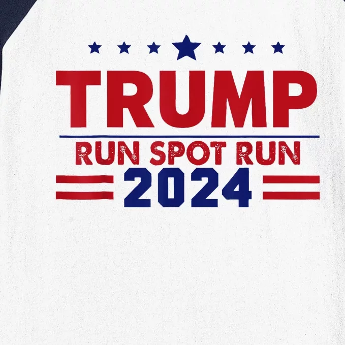 Run Spot Run! Funny Donald Trump Debate Quote 2024 Kamala Baseball Sleeve Shirt