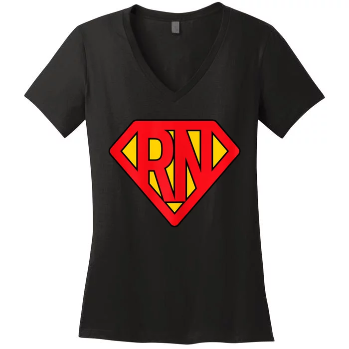 Rn Superhero Registered Nurse Hero Women's V-Neck T-Shirt