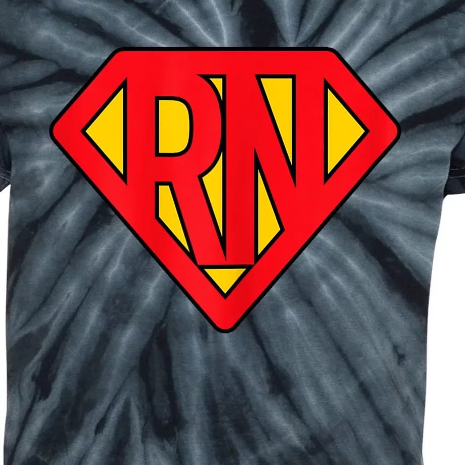 Rn Superhero Registered Nurse Hero Kids Tie-Dye T-Shirt