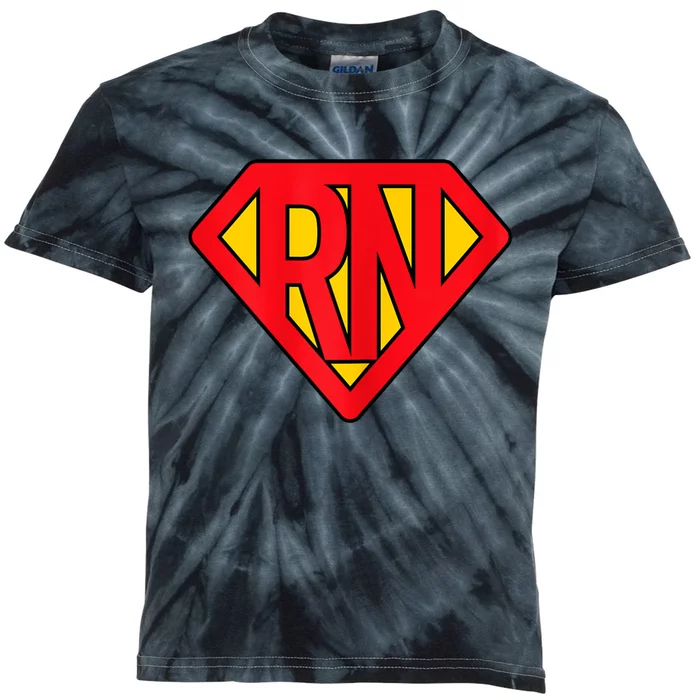 Rn Superhero Registered Nurse Hero Kids Tie-Dye T-Shirt