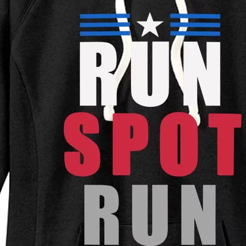 Run Spot Run Funny Women's Fleece Hoodie