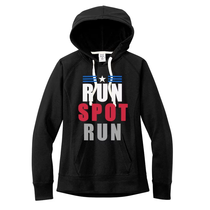 Run Spot Run Funny Women's Fleece Hoodie