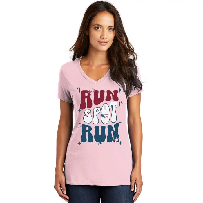 Run Spot Run Election Women's V-Neck T-Shirt