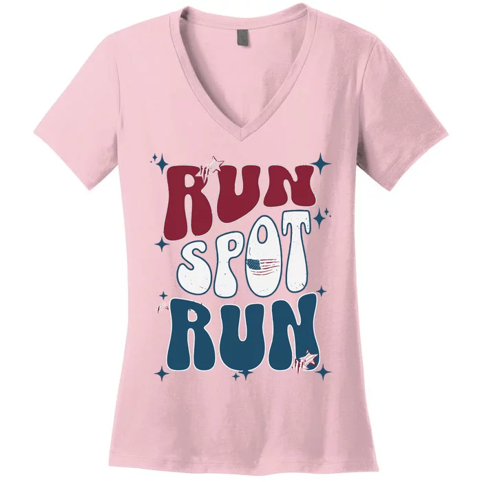 Run Spot Run Election Women's V-Neck T-Shirt