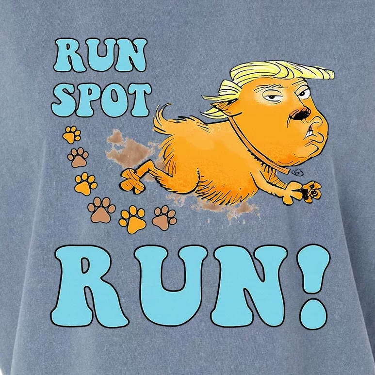 Run Spot Run Funny Run Spot Run Funny Trump Quote Garment-Dyed Women's Muscle Tee