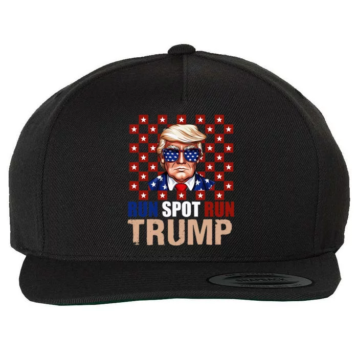 Run Spot Run Run Spot Run Trump 2024 America Vote Usa Wool Snapback Cap