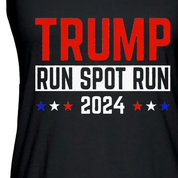 Run Spot Run Run Spot Run Trump 2024 Ladies Essential Flowy Tank