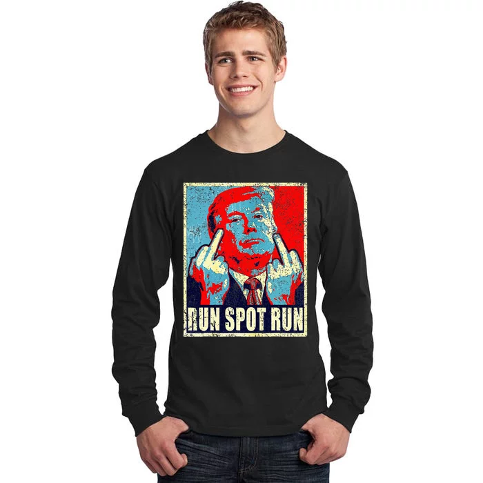 Run Spot Run Trump 2024 Funny Election Spot Run Trump 2024 Tall Long Sleeve T-Shirt