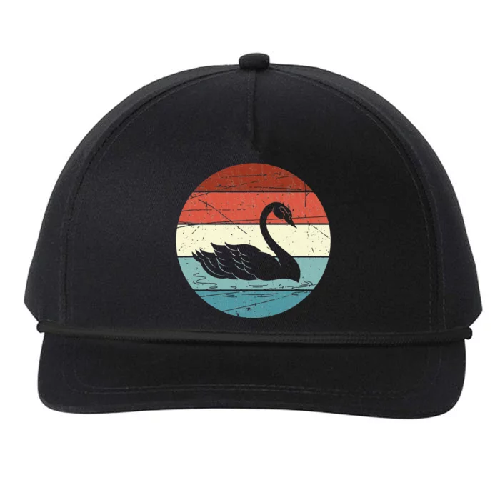 Retro Swan Snapback Five-Panel Rope Hat