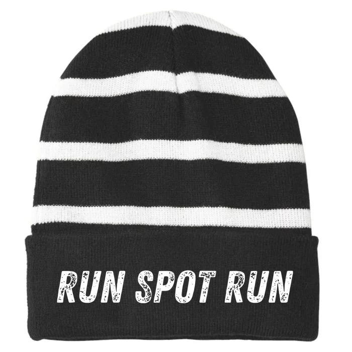 Run Spot Run 2024 Striped Beanie with Solid Band