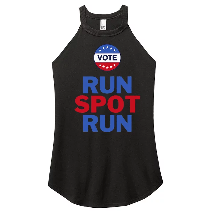 Run Spot Run. Trump And Harris Debate. Economic Plan. Women’s Perfect Tri Rocker Tank