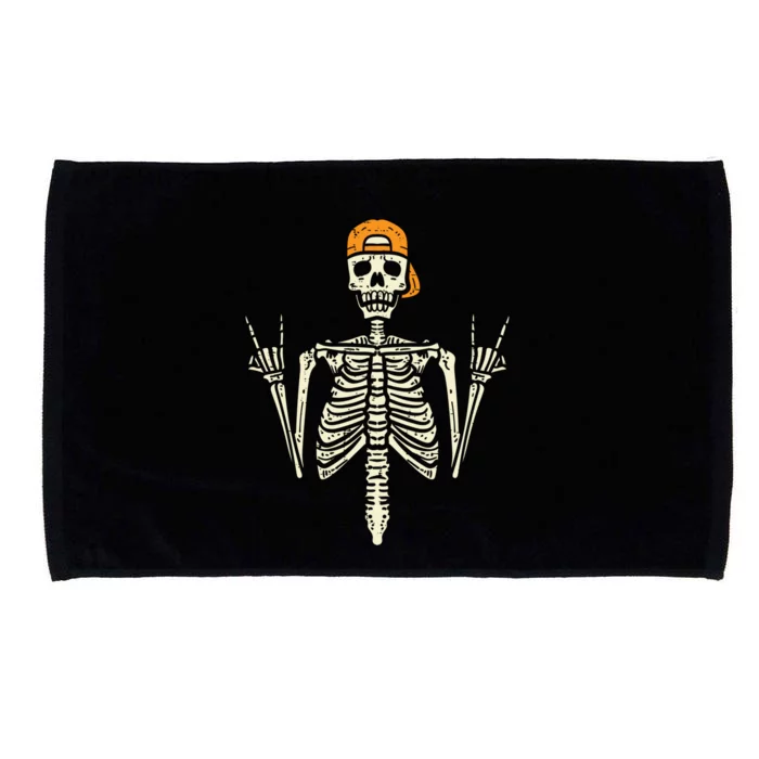 Rocker Skater Skeleton Cap Cool Halloween Punk Gift Microfiber Hand Towel