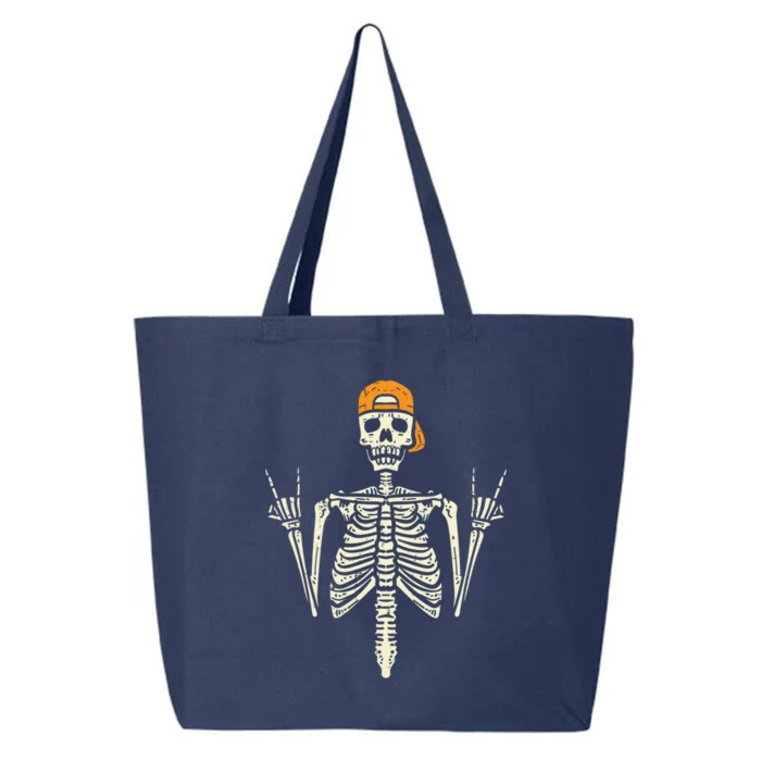 Rocker Skater Skeleton Cap Cool Halloween Punk Gift 25L Jumbo Tote