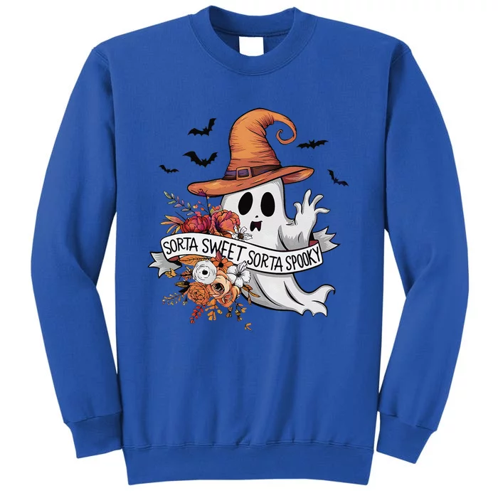 Retro Sorta Sweet Sorta Spooky Ghost Halloween Tall Sweatshirt