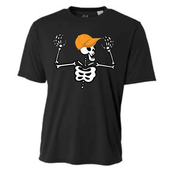 Rocker Skater Skeleton Cap Cool Halloween Punk Gift Cooling Performance Crew T-Shirt